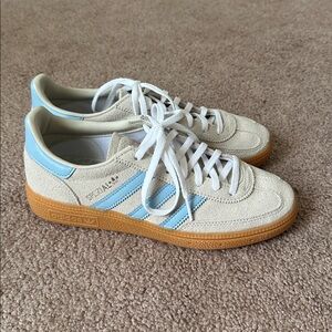 Adidas Spezial Cream and Light Blue Sneakers | Size 6.5